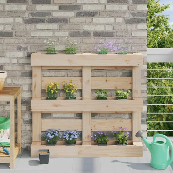 vidaXL Blomsterkasser til Euro-paller 12 stk Grå 13,5 x 9 x 9,5 cm