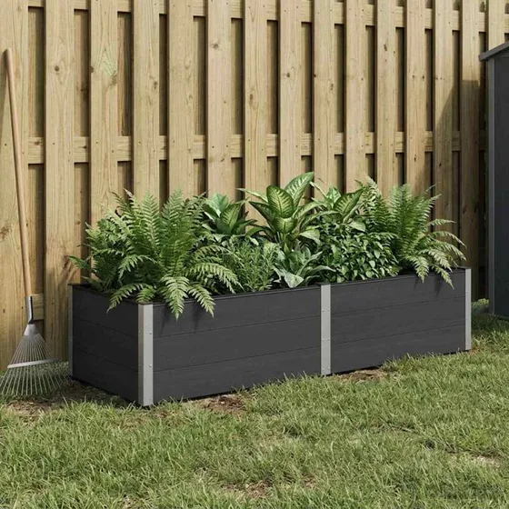 vidaXL Højbed Sort 250 x 100 x 54 cm