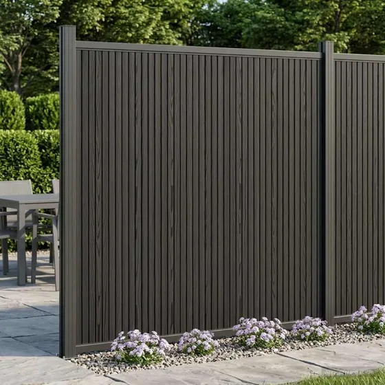 vidaXL Hegnspanel WPC & Aluminium, Sort, 173 x 186 cm