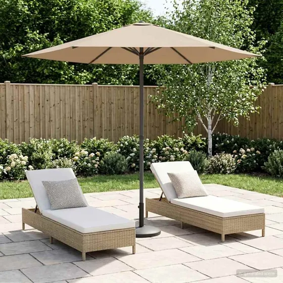 vidaXL Havesol 230 x 230 cm Gråbrun Rektangulær Parasol