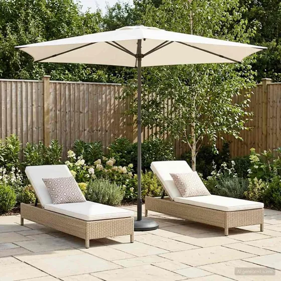 vidaXL Havesol 270x270 cm Cremefarvet Rektangulær Parasol