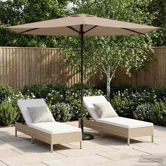 vidaXL Havesol 270x270 cm Gråbrun Rektangulær Parasol
