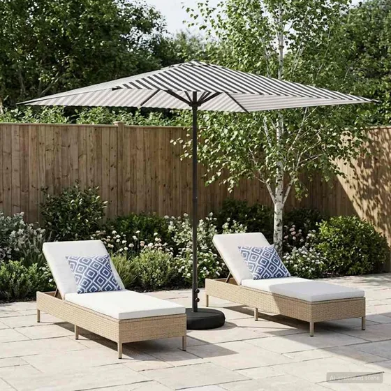 vidaXL Rektangulær Haveparasol 200x300 cm Sort/Hvid