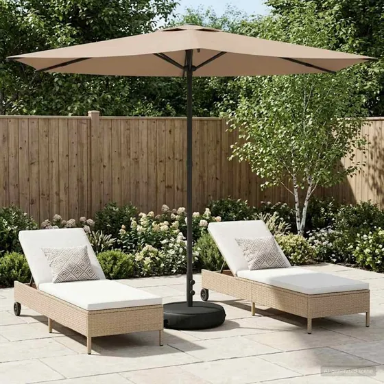 vidaXL Haveparasol 270x270 cm Gråbrun Rektangulær