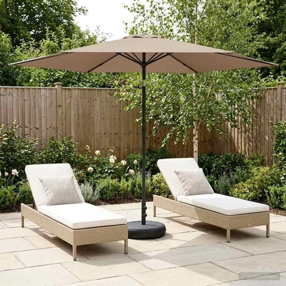 vidaXL Haveparasol 300x300 cm Gråbrun Rektangulær