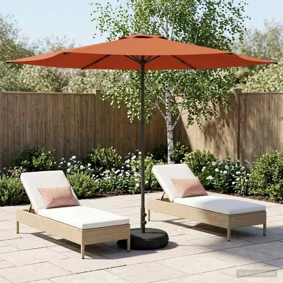 vidaXL Haveparasol 300x300 cm Rektangulær Terrakotta