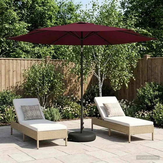 vidaXL Haveparasol 300x300 cm, rektangulær, bordeaux polyester