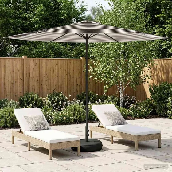 vidaXL Haveparasol 300x300 cm rektangulær, sort/hvid