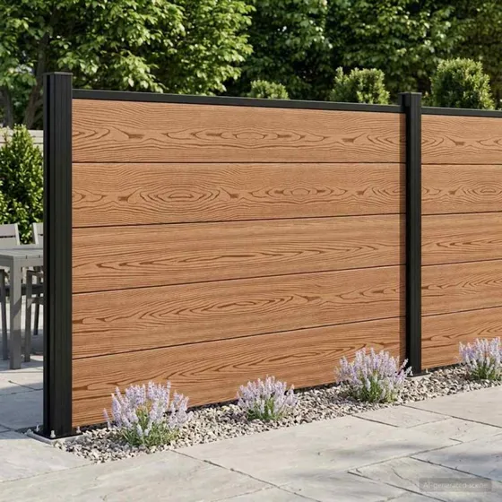 vidaXL Hegnspanel 2 pc WPC & Aluminium Brun