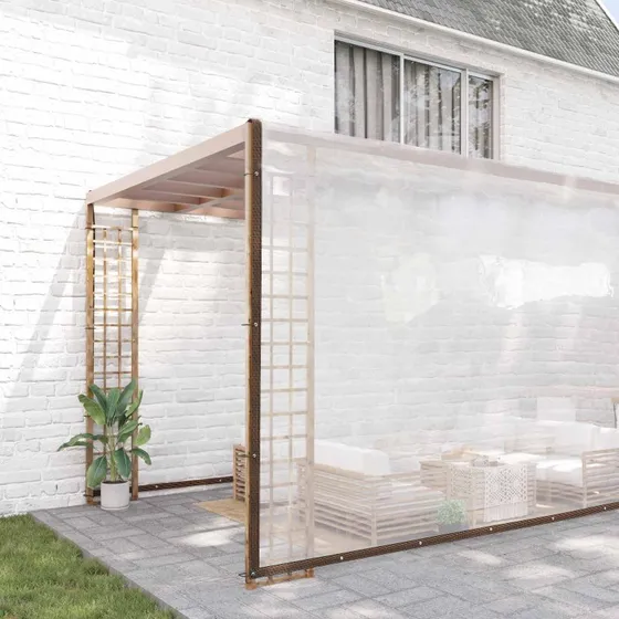 vidaXL Planteovertræk Transparent 12 x 12 m PE med Øjer