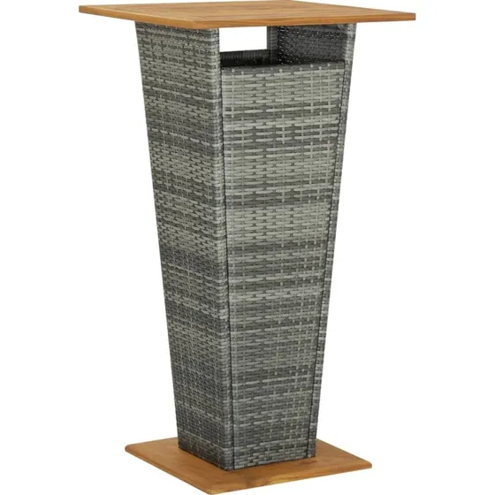 vidaXL barbord 60x60x110 cm grå polyrattan og akacietræ