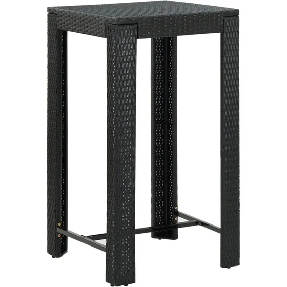 vidaXL barbord 60,5x60,5x110,5 cm polyrattan sort