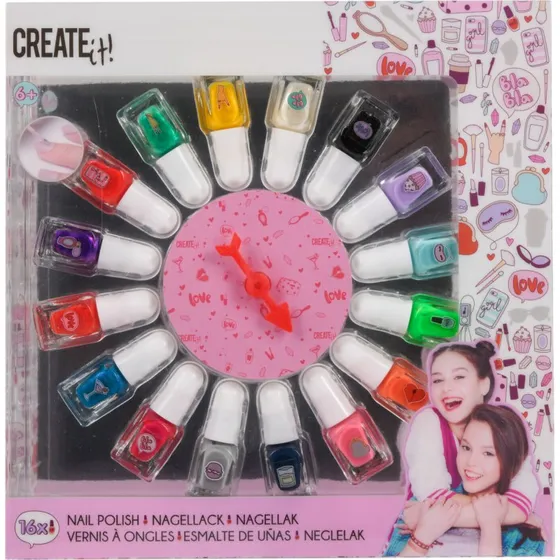 Create It! - 16 Farver Neglelak Sæt med Spindelhjul
