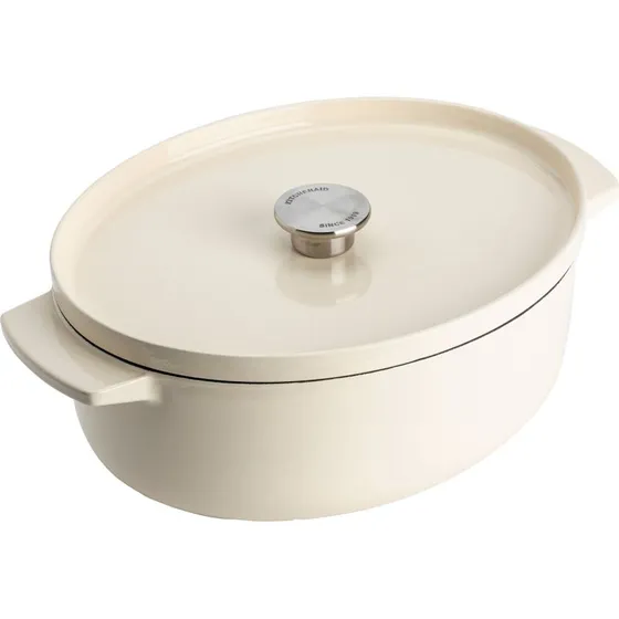 KitchenAid Støbejernsgryde Oval 30 cm, 5,6 L, Almond Cream