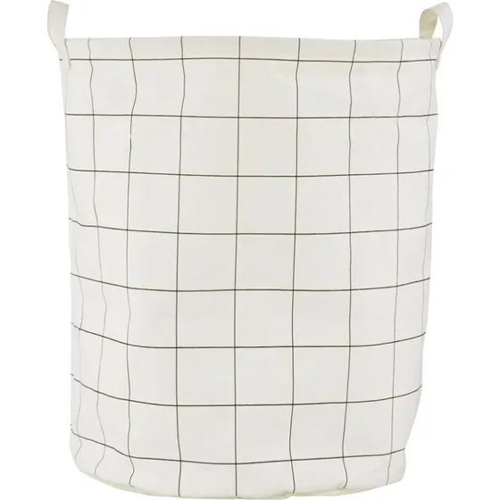 House Doctor Squares Vasketøjskurv 40x50 cm Hvid/Tern