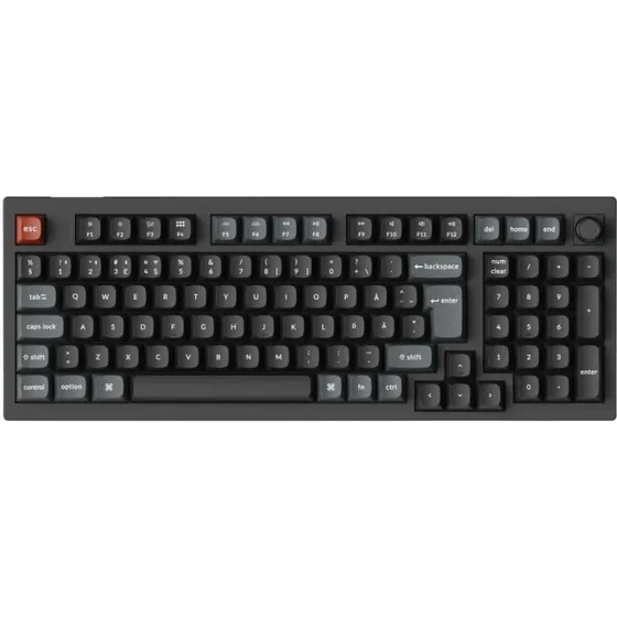 Keychron V5 Ultra 96% POM Red Tri-Mode Gaming Tastatur - Sort