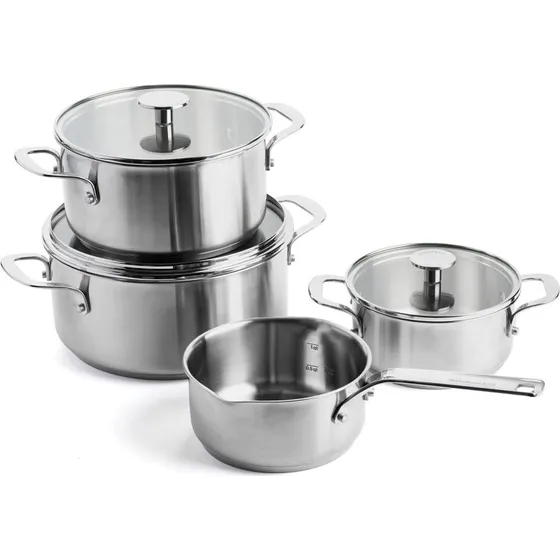 KitchenAid Grydesæt 4 dele, rustfrit stål, 16-20-24 cm