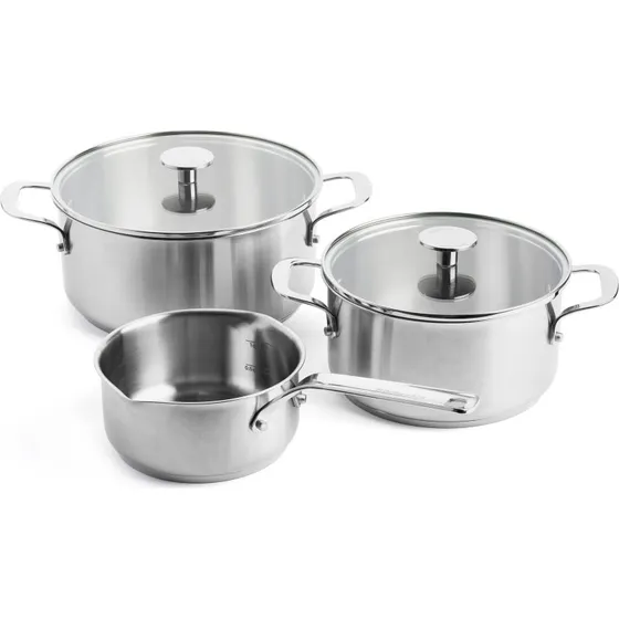 KitchenAid Grydesæt 3 dele, rustfrit stål, 16-24 cm