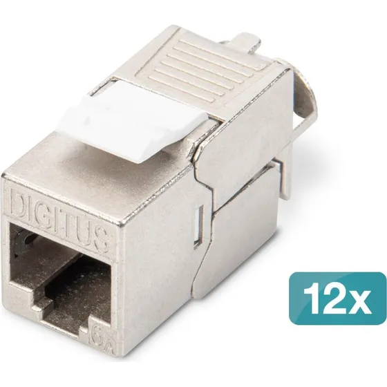 DIGITUS CAT 6A keystone-modul, skærmet, værktøjsfri, 12 stk.