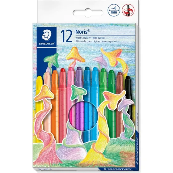 Staedtler Noris Voks Twister 12 Ass, Skruevoksfarve