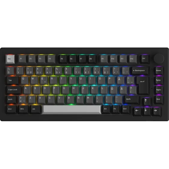 AKKO 5075B Plus-S RGB Gaming Tastatur - Sort/Sølv - TKL - Trådløst