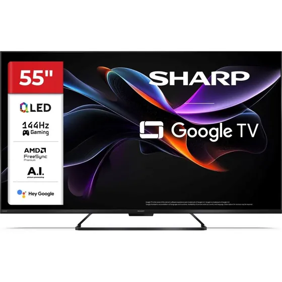 Sharp 55HR7265E 55" QLED 4K Google TV - Sort