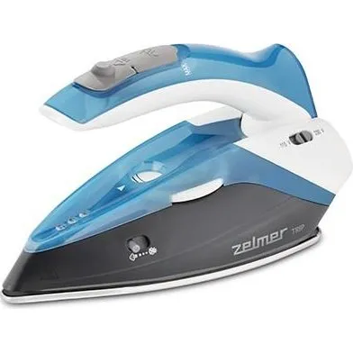 Zelmer ZIR0500 Tør & Dampstrygejern 1100 W, Rustfri Sål, Sort/Blå/Hvid