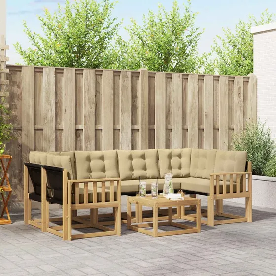 vidaXL Udendørs Sofagruppe 7 dels Hvid/Beige