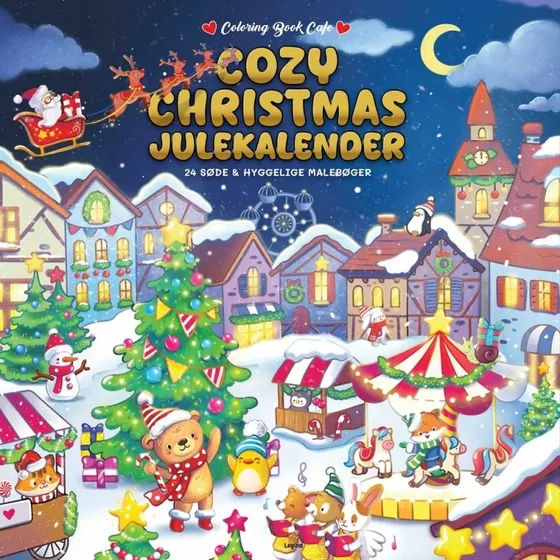 Cozy Christmas julekalender – 24 håndtegnede malebøger