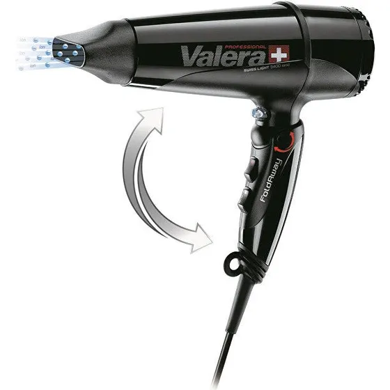 Valera Swiss Light 5400 Foldbar Hårtørrer med Ion-teknologi, Sort