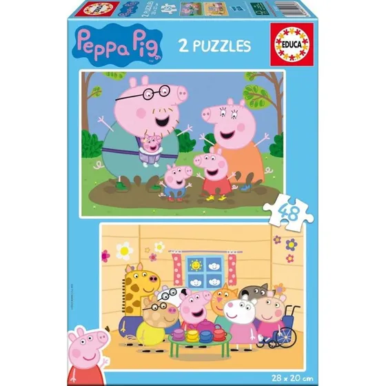 Educa 2X48 Peppa Pig - Puslespil med 2x48 Store Brikker