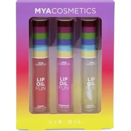 MYA Cosmetics Læbeolie 3-pakke – Skinnende, Duftende & Fugtede