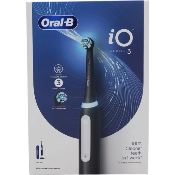 Oral-B iO Series 3 elektrisk tandbørste med rejseetui - Sort