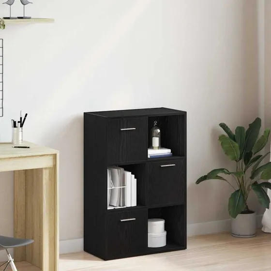 vidaXL Bogskab/rumdeler i sort eg 60,5x30x90 cm – konstrueret træ