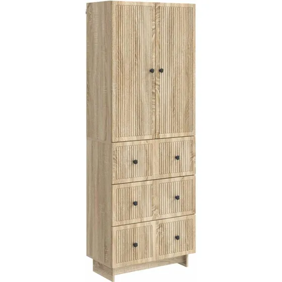 vidaXL Skab Sæt 2 dele 66 x 34,5 x 90 cm Konstrueret træ Sonoma-eg