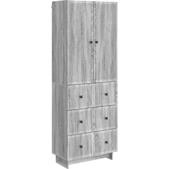 vidaXL Skab Sæt 2 stk 66 x 34,5 x 90 cm Grå Sonoma-Eg Konstrueret Træ