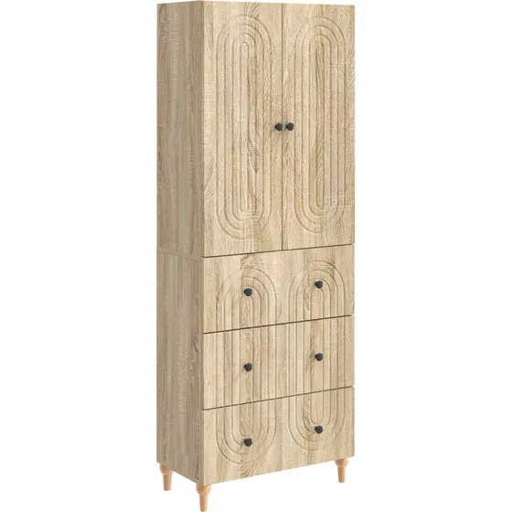 vidaXL Skab Sæt 2 dele 66 x 34,5 x 90 cm Konstrueret træ, Sonoma-eg