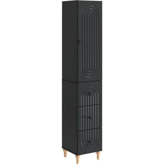 vidaXL Skab Sæt 2 deler 33 x 34,5 x 90 cm, sort, konstrueret træ