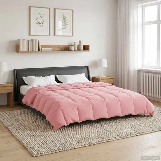 vidaXL Helårs Dyne Quilting Lyserød 200x240 cm Mikrofiber