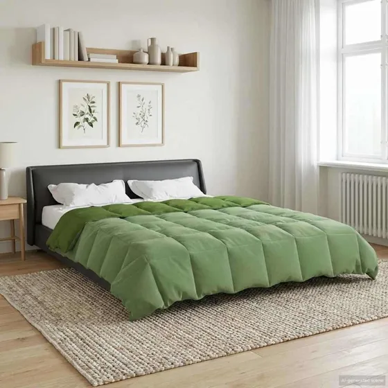 vidaXL Helårs Dyne Quilting Grøn 220x240 cm Mikrofiber