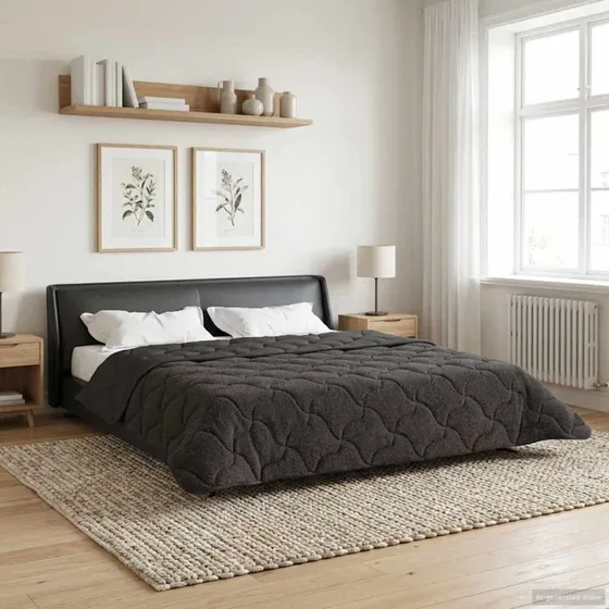 vidaXL Vinterdyne Antracit 200x200 cm Mikrofiber & Teddy Fleece