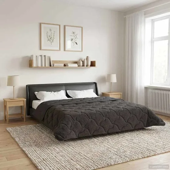 vidaXL Vinterdyne Antracit 200 x 240 cm Mikrofiber & Teddy Fleece