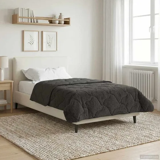 vidaXL Vinterdyne Antracit 155 x 220 cm Mikrofiber & Teddy Fleece