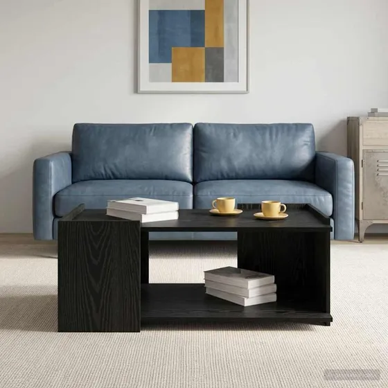 vidaXL Sofabord Sort Eg 90 x 50 x 33 cm Konstrueret Træ