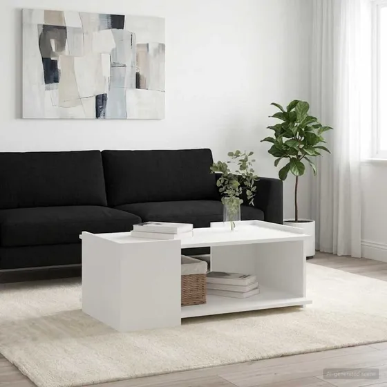 vidaXL Sofabord Hvid 90x50x33 cm Konstrueret Træ