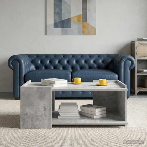vidaXL Sofabord Betongrå 90 x 50 x 33 cm Konstrueret Træ