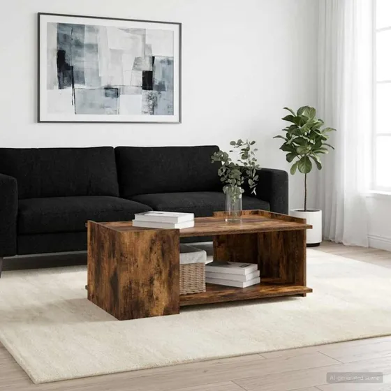 vidaXL Sofabord Røget Eg 90x50x33 cm Konstrueret Træ
