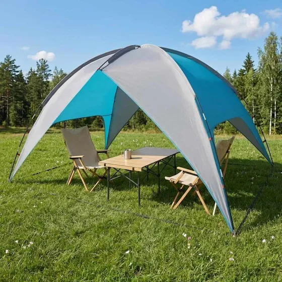 vidaXL Kuppeltelt 4 pers. blå 310x245x160 cm med vandafvisende regnslag