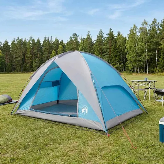 vidaXL Campingtelt 360x245x185 cm, blå, vandafvisende