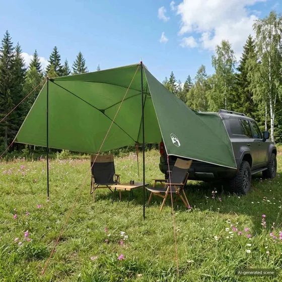 vidaXL Bil Telt med Tag Grøn 308 x 215 x 220 cm Polyester og Stål